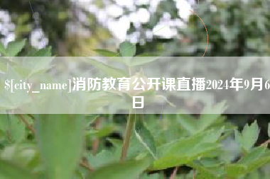 天门消防教育公开课直播2024年9月6日