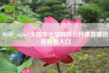 天门全国中小学消防公开课直播回放观看入口