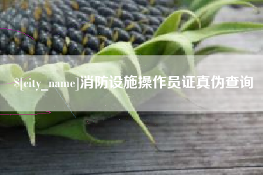 天门消防设施操作员证真伪查询